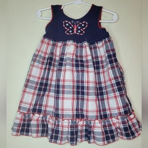 sophie rose toddler tiered plaid casual summer tank dress, 18 months